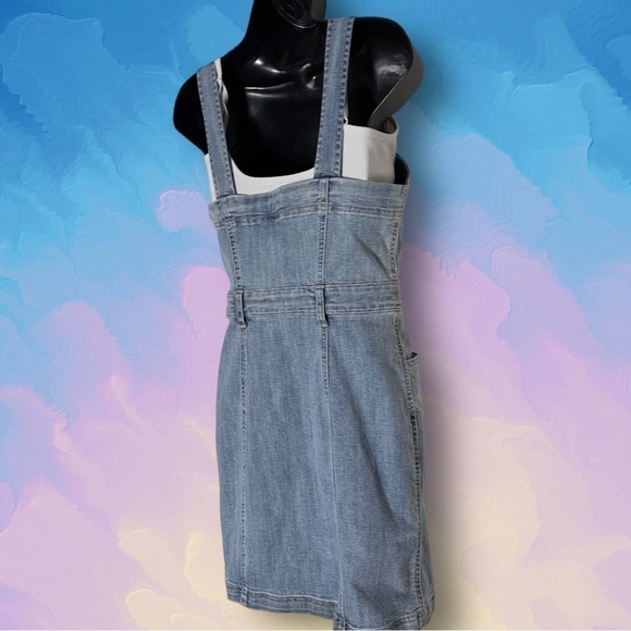 AMERICAN Eagle Zip Front Denim Overall Dress Size 6 - Picture 12 of 15